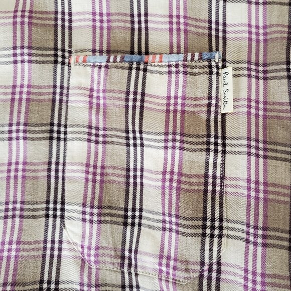 Paul Smith Jeans Men's Plaid Lightweight Cotton Shirt, Size L - Picture 4 of 5